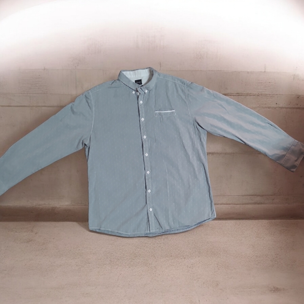 Men's Blue Button-Up Shirt JB Holt
